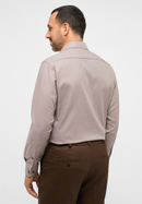 MODERN FIT Overhemd in taupe gestructureerd