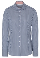 shirt-blouse in dark blue striped