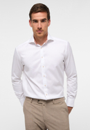 COMFORT FIT Soft Luxury Shirt in weiß unifarben