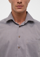 COMFORT FIT Overhemd in bruin gedrukt
