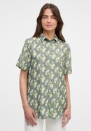 shirt-blouse in khaki printed