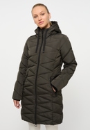 Quilted coat in olive plain