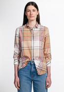 shirt-blouse in brown checkered