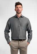 MODERN FIT Overhemd in antraciet gestructureerd