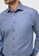 COMFORT FIT Overhemd in blauwgroen gestructureerd