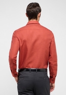 SLIM FIT Linen Shirt in dunkelrot unifarben