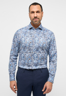 MODERN FIT Hemd in azurblau bedruckt
