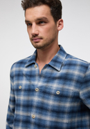 REGULAR FIT Shirt bleu-gris à carreaux