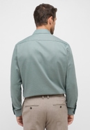 COMFORT FIT Overhemd in smaragd gestructureerd