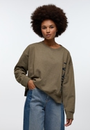 Knitted jumper in olive plain