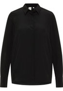 shirt-blouse in black plain