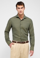 SLIM FIT Linen Shirt in khaki unifarben