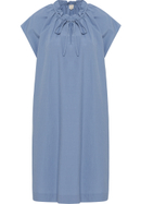 Shirt dress in blue-gray plain