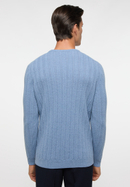 Knitted jumper in denim plain