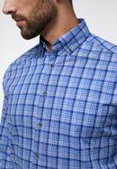 MODERN FIT Overhemd in middenblauw geruit