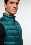 Quilted gilet in azure plain