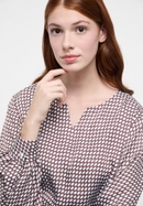 blouse zonder knopen in bruin gedrukt