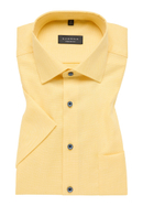 COMFORT FIT Overhemd in geel gestructureerd