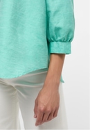 Linen Shirt Blouse émeraude uni