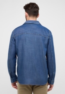 MODERN FIT Overshirt in medium blue plain