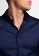 SLIM FIT Soft Luxury Shirt in dunkelblau unifarben