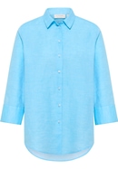 Linen Shirt Blouse bleu céruléum uni