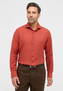 MODERN FIT Linen Shirt in donkerrood vlakte