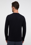 Knitted jumper in navy plain