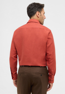 MODERN FIT Linen Shirt in dunkelrot unifarben
