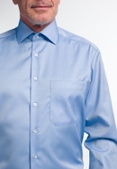 COMFORT FIT Cover Shirt in mittelblau unifarben