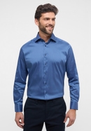MODERN FIT Performance Shirt in smoke blue plain