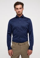 SLIM FIT Soft Luxury Shirt in navy vlakte