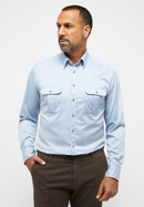 MODERN FIT Soft Luxury Shirt in light blue plain