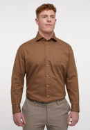 COMFORT FIT Hemd in hazelnut unifarben