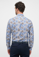 SLIM FIT Overhemd in rookblauw gedrukt
