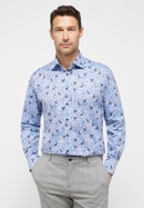 COMFORT FIT Overhemd in blauw gedrukt