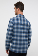 MODERN FIT Shirt bleu-gris à carreaux