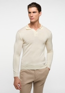 ETERNA plain knitted sweater with polo collar