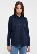 Soft Luxury Shirt Bluse in navy unifarben