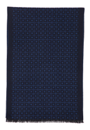 Scarf in navy patterned