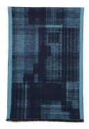 Scarf in turquoise patterned