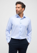 COMFORT FIT Performance Shirt in lyseblå gestructureerd