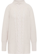 Knitted jumper in ivory plain