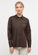 shirt-blouse in brown plain