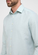 COMFORT FIT Linen Shirt in türkis unifarben