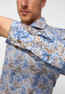 MODERN FIT Hemd in rauchblau bedruckt