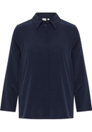 shirt-blouse in navy plain