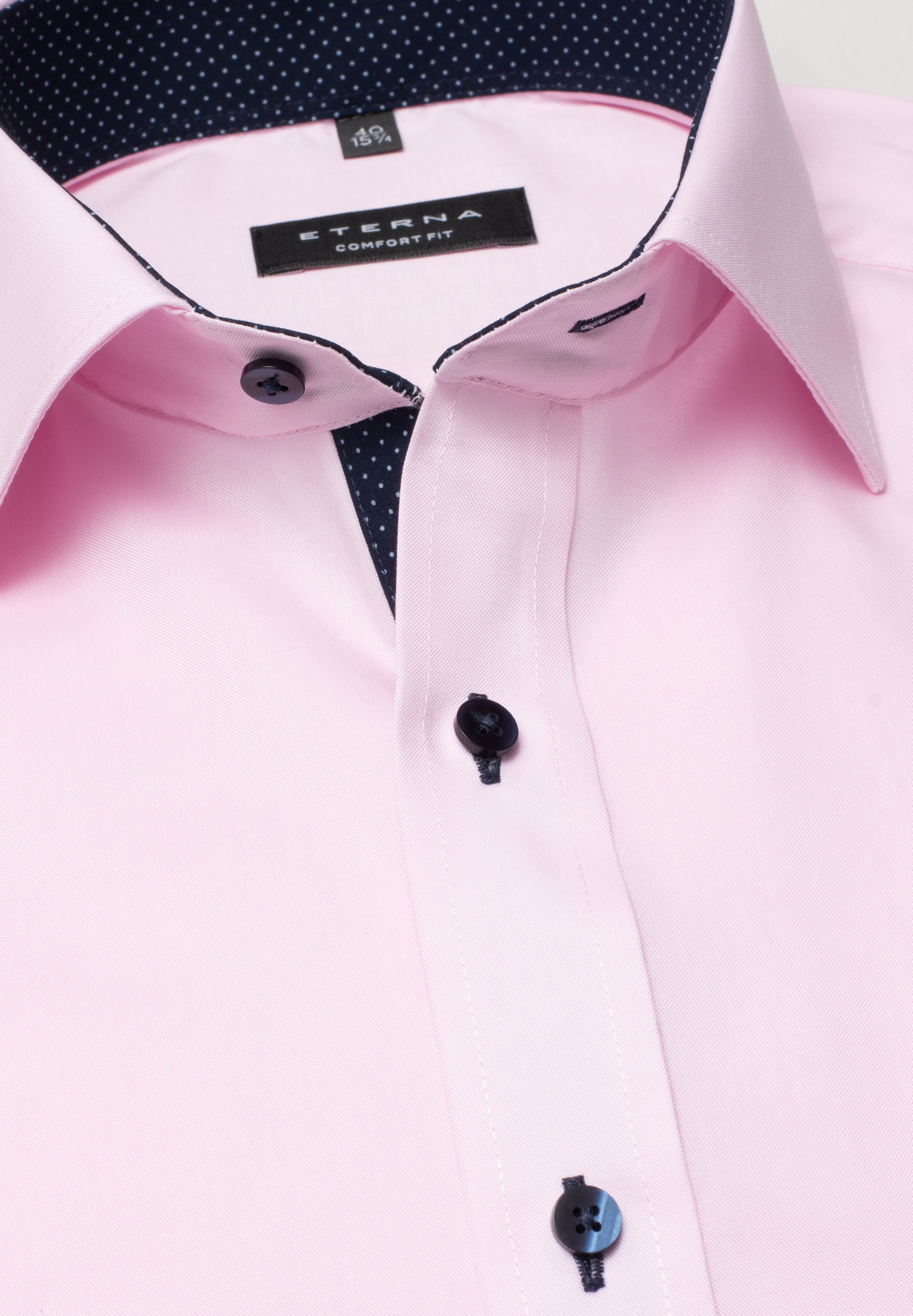 COMFORT FIT Hemd in rosa unifarben | rosa | 45 | Langarm |  1SH04620-15-11-45-1/1