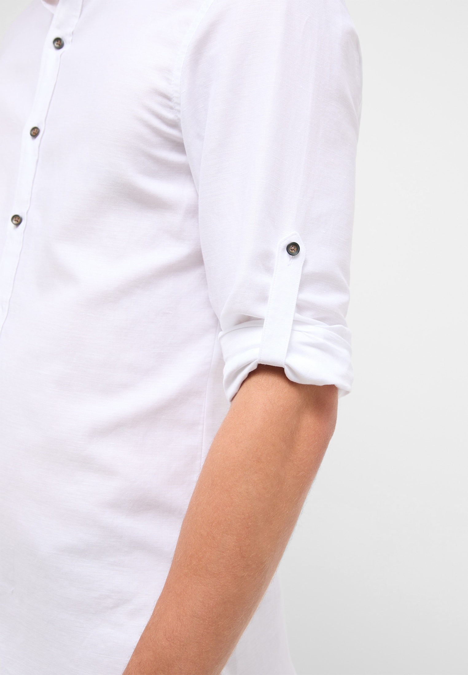 | weiß | | unifarben in Shirt Linen FIT weiß SLIM | 40 Langarm 1SH12593-00-01-40-1/1
