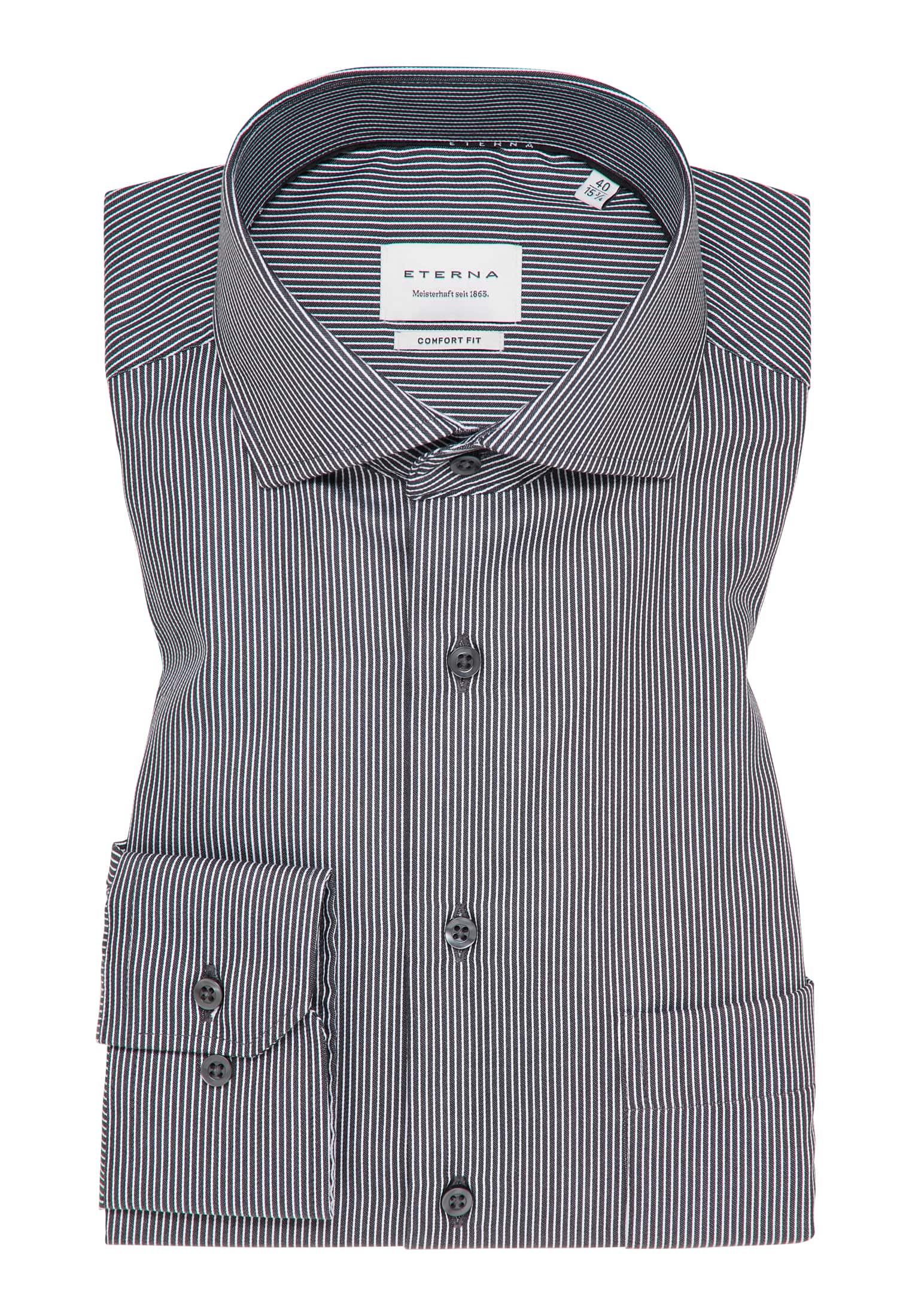 COMFORT FIT Shirt in anthracite striped